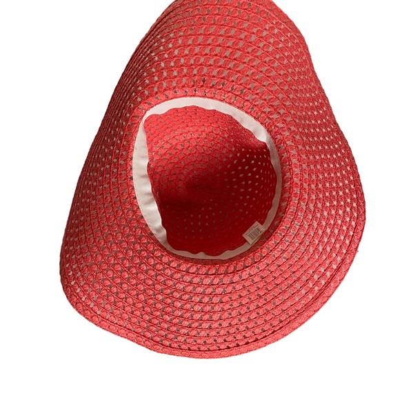 Woman's Wide Brim Straw Hat with Multicolored Ribbon - Picture 5 of 10